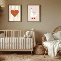 Set Of Two Neutral Nursery Prints, Kids Wall Art, Print Set, Goose Nursery Baby Art Kids Decor - thumbnail 2