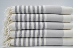 "Gray & Black Striped Towel, 40""x65"