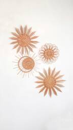 Wicker Sun & Flower Wall Decor Boho Nursery Hangings