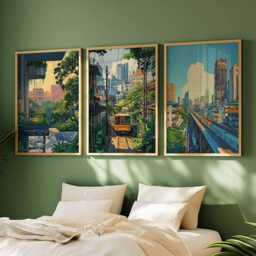 Set Of 3 Bangkok Posters, Prints, Wall Art, Decor Set, Thailand Travel Posters - thumbnail 2