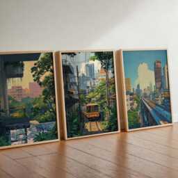 Set Of 3 Bangkok Posters, Prints, Wall Art, Decor Set, Thailand Travel Posters - thumbnail 4