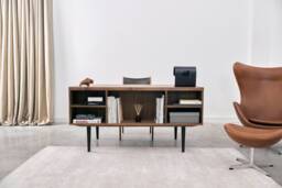 Desk in A Mid-Century Scandinavian Style Made Of Walnut Vaneer Livlo O-B01