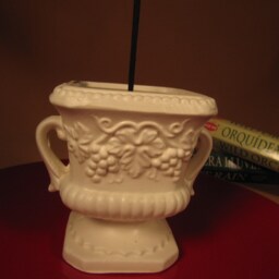Incense Holder Made From Repurposed Vintage Ceramic Romaesque Planter & Dish Germany, Repurposed Urn Figurine German Plate - thumbnail 2