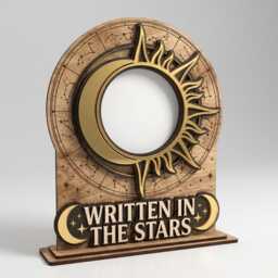 Sun Moon Celestial Photo Frame Personalized Astrology Gift Written in The Stars Wooden Picture Star Constellation Art - thumbnail 1
