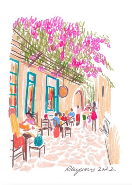 Plaka Sketch/ Travel Illustration/Art Print A5, A4, A3, A2 Wall Birthday Housewarming Gift Anniversary - image 1
