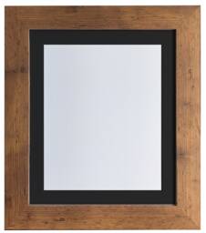 Metro Vintage Wood Photo Frame With Black Mount