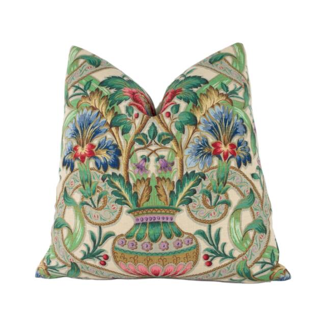 Sanderson - Cascacs Biscuit/Leaf Green Cushion Cover Throw Pillow Designer Home Decor - image 1