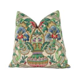 Sanderson - Cascacs Biscuit/Leaf Green Cushion Cover Throw Pillow Designer Home Decor