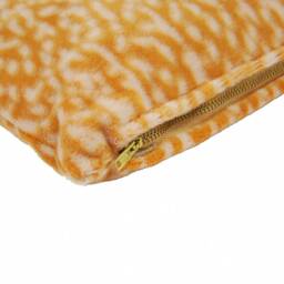 Decorative Cushion Pillow Miniblings 37x37cm Fluffy Velor Leo Lionpard Print Orange - thumbnail 2