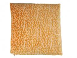 Decorative Cushion Pillow Miniblings 37x37cm Fluffy Velor Leo Lionpard Print Orange - thumbnail 1