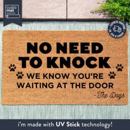No Need To Knock Custom Dog Doormat - We Know You're Waiting Funny Rug Personalized Animal Lover Gift Sincerely The Dogs Home Decor - thumbnail 1