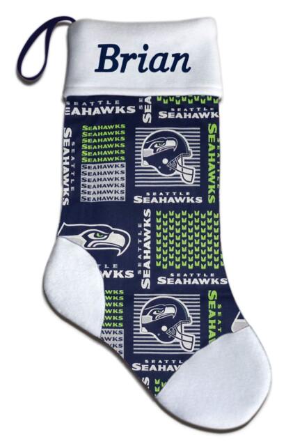 Personalized Nfl Seattle Seahawks Football Christmas Stocking Embroidered
