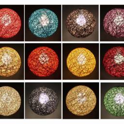 Colorful Hemp Rope Sphere Pendant Light - Globe Chandelier - thumbnail 2