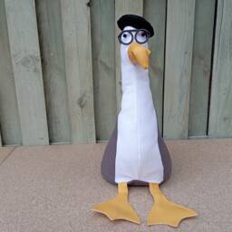 Eddie The Seagull Doorstop/Bookend -Diy Flat Packed-Funny Doorstop-Coastal Decor-House Warming-Beach Life-Unique Gift-Birds-Grey-White - thumbnail 3
