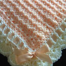 Crochet Baby Girl Blanket - Cream Spring Easter Gift New Baby's First - thumbnail 2