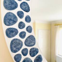 Icy Waters Blue Pebble Mosaic Round Mirror - thumbnail 2