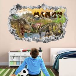 Personalized Dinosaur Wall Sticker For Kids Bedroom - Custom Name Decal Boys Room Art Decor - Kt3 - thumbnail 2