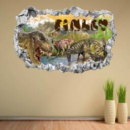 Personalized Dinosaur Wall Sticker For Kids Bedroom - Custom Name Decal Boys Room Art Decor - Kt3 - thumbnail 3