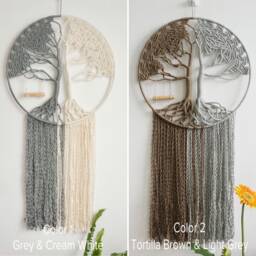 Macrame Tree Of Life Wall Decor Spiritual Home Art - thumbnail 3