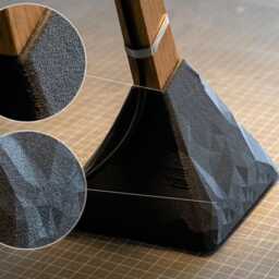 Handcrafted Oak Desk Lamp Geometric 3D Print Base, Industrial Lighting - thumbnail 2