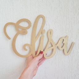 Custom Name Sign Baby Name Plaque Wooden Signs Gold Wooden Gold Wall Decors Gold Name Large Laser Cut Silver - thumbnail 2