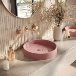 35 Colors - Handcrafted Concrete Round Vessel Sink Lily Modern Bathroom - thumbnail 3