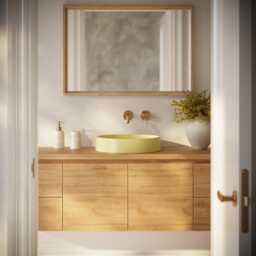 35 Colors - Handcrafted Concrete Round Vessel Sink Lily Modern Bathroom - thumbnail 2