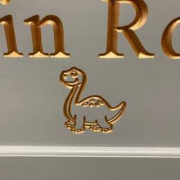 Handmade, Personalised Solid Wood Dinosaur Toy Box With Soft Closing Lid - thumbnail 3