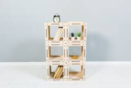 Square Shelves, Loft Shelf, Geometric Shelves, Custom Bookcase, Housewarming Gift, Modular Shelving, Shelves - thumbnail 1
