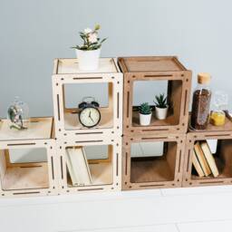 Square Shelves, Loft Shelf, Geometric Shelves, Custom Bookcase, Housewarming Gift, Modular Shelving, Shelves - thumbnail 3