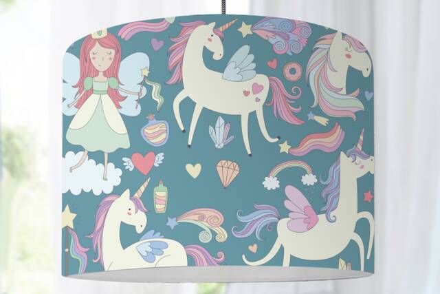 Lampshade Girl Lamp Unicorn Gift Child Housewarming - image 1