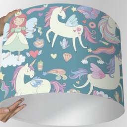 Lampshade Girl Lamp Unicorn Gift Child Housewarming - thumbnail 2