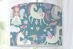 Lampshade Girl Lamp Unicorn Gift Child Housewarming - thumbnail 1