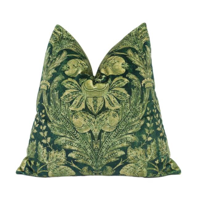 Gp & J Baker - Lapura Velvet Emerald Elegant Indienne Inspired Cushion Cover Handmade Throw Pillow Designer Home D??cor - image 1