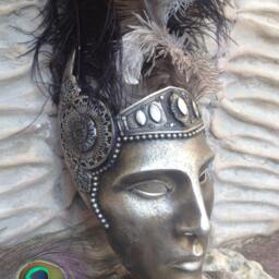 Bronze Roman Mask Masquerade Costume Party Mask - thumbnail 3