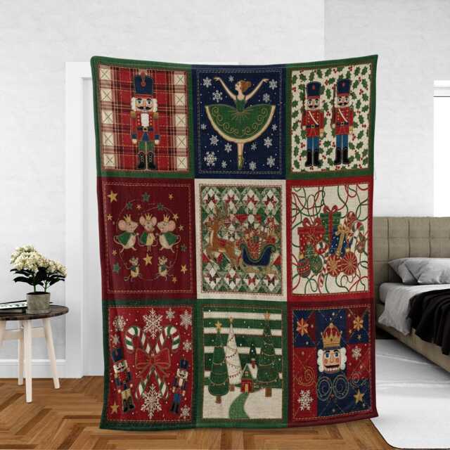 Christmas Nutcracker Blanket - Holiday Throw Fleece For Winter Decor - image 1