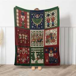 Christmas Nutcracker Blanket - Holiday Throw Fleece For Winter Decor - thumbnail 3
