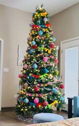 Bohemian Inspired Christmas Ornaments. Genuine India Fabrics. Holiday Home Decoration - thumbnail 4