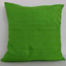 Mint & Green Color Block Raw Silk Pillow Cover-Silk Cushion Cover-Decorative Throw - thumbnail 4