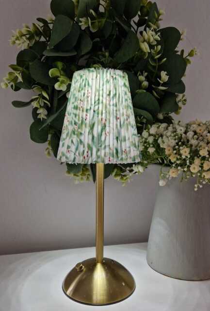 Beautiful Decoupaged Green Leaf Indoor/Outdoor Usb Rechargeable Table Lamp.matching Picture Plate Available.hand Decorated - image 1