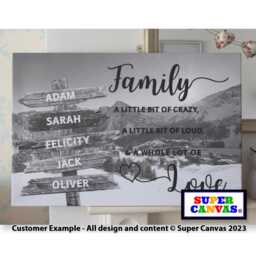 Family Street Sign Post Personalised With Names Picture Wall Art Framed Canvas Print Mum Dad Friend Husband Wife Wedding Birthday Gift - thumbnail 3