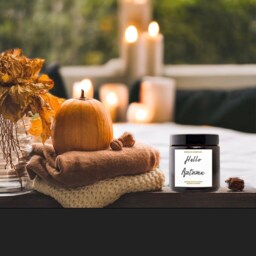 Large Soy Autumn Scented Candle, Pumpkin Spice, Amber Jar Candle, Two Wick Candle, Autumn Gift, Autumn Home Decor, Fall Candle, Container Candle - thumbnail 3