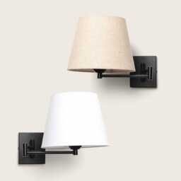 Pilar - Black Modern Reading Lampshade Articulated Bedside Light Wall Sconce Swing Lighting Bedroom - thumbnail 2