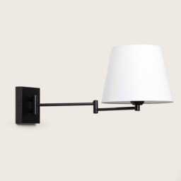 Pilar - Black Modern Reading Lampshade Articulated Bedside Light Wall Sconce Swing Lighting Bedroom - thumbnail 3