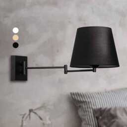 Pilar - Black Modern Reading Lampshade Articulated Bedside Light Wall Sconce Swing Lighting Bedroom