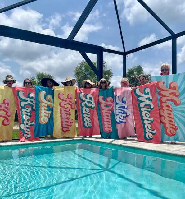 Groovy Retro Personalized Beach Towel Custom Name Bath Towel - image 1
