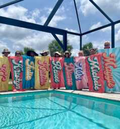 Groovy Retro Personalized Beach Towel Custom Name Bath Towel