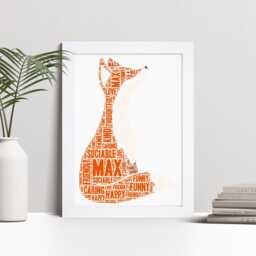 Personalised Fox Print - Woodland Animal Word Wall Art Childrens Nursery, Kids Birthday Gifts For Him, Her, Men, Women, Girls, Boys - thumbnail 1