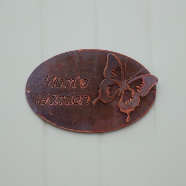 Personalized Rusty Metal Butterfly Garden Sign, Wall Decor - image 1