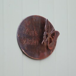 Personalized Rusty Metal Butterfly Garden Sign, Wall Decor - thumbnail 3